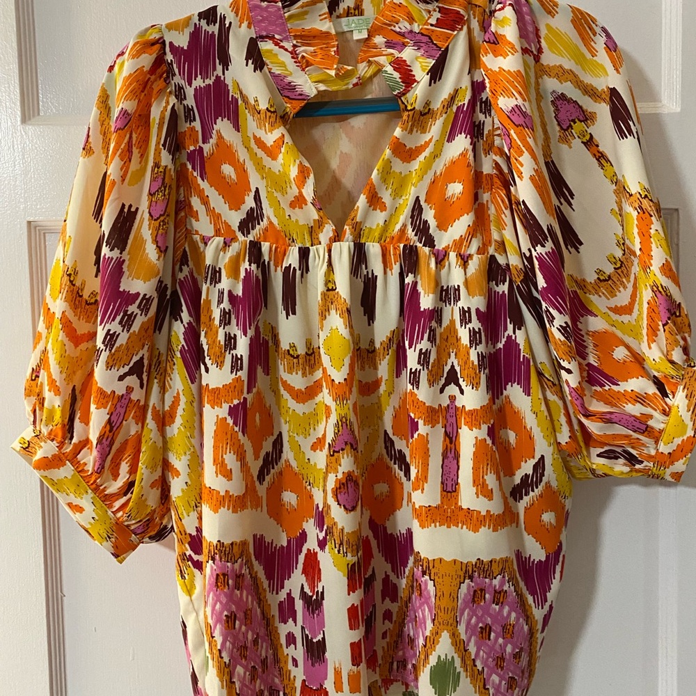 Jade Boutique Multicolor Abstract Blouse